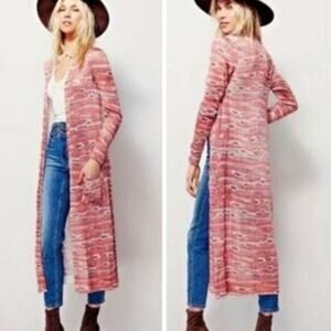 Free People Ikat Knit Duster Cardigan Sweater